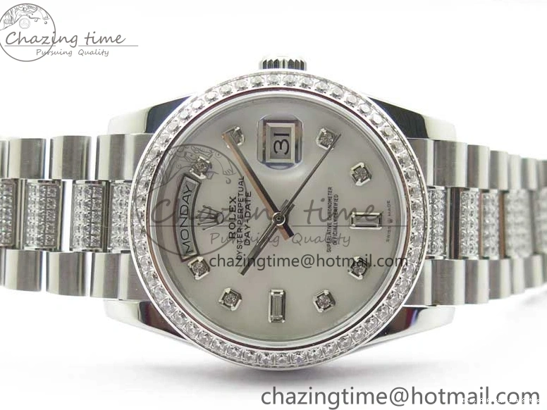 AAA Replica Watches 2682 Bracelet Edition MoistureWicking 36mm Day-Date MOP SS on Dial White President A 128239 Crystal Best SS Crystal Marker BP 1226